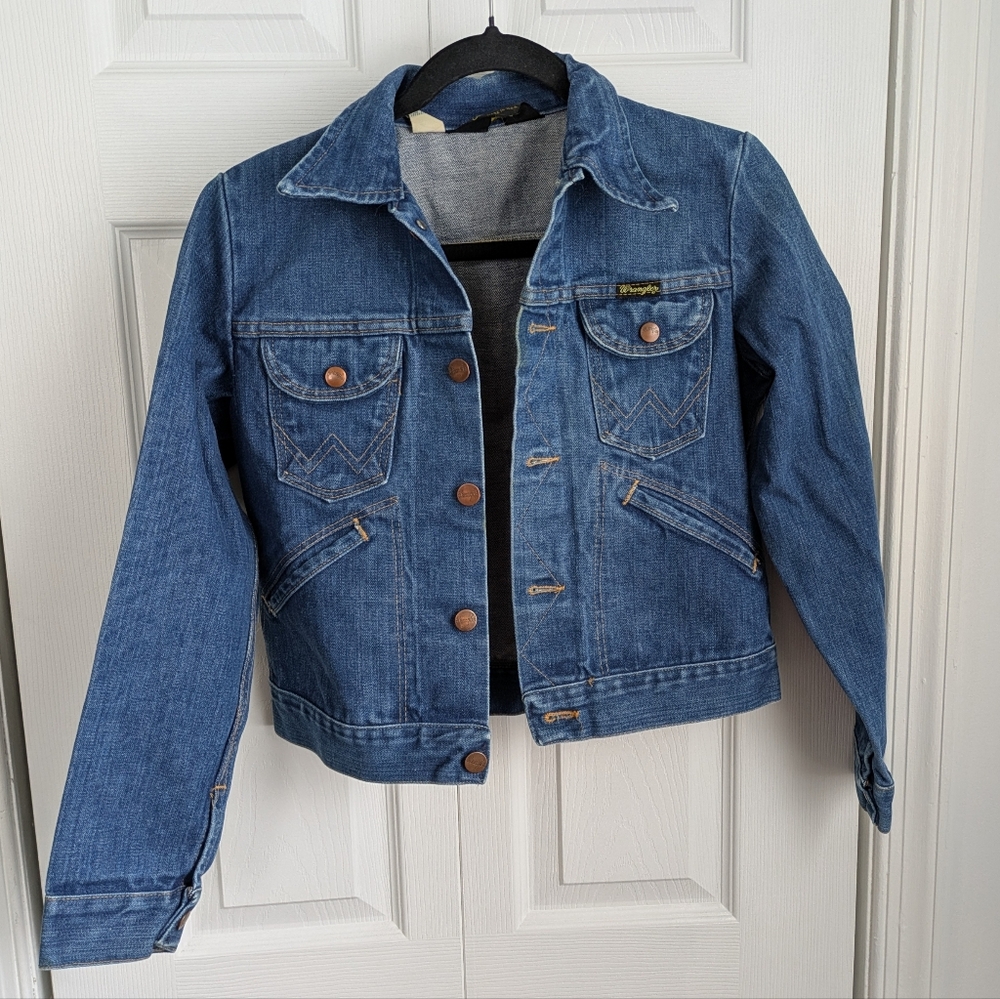 Vintage 60s-70s Wrangler Denim Jacket with Custom Painted Back - Picture 4 of 8